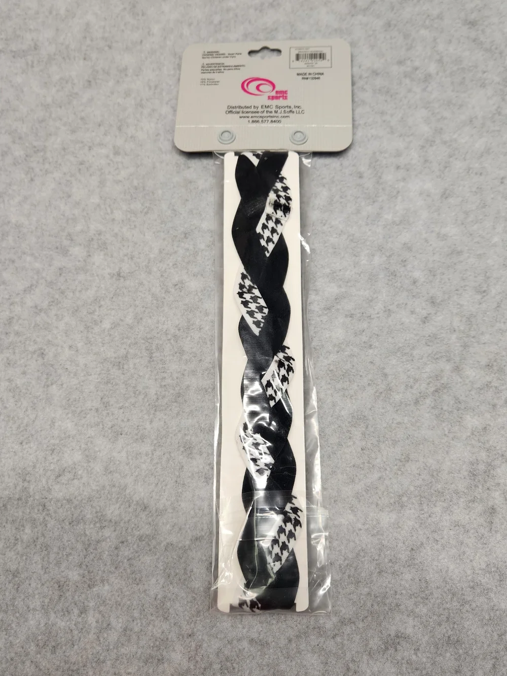 Soffe Black & White Braided Headband